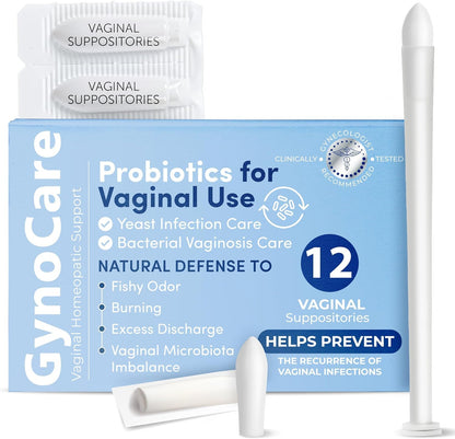 Vaginal Probiotics for Women | Boric Acid For Women | pH Balance for Women | Yeast Infection Care | Natural Defense Against Fishy Odor, Burning and Excess Discharge | 12 Vaginal Suppositories - Maple Wellness Supplements