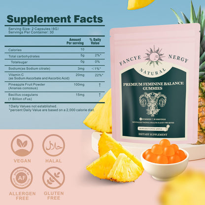 Vaginal Probiotics for Women – Premium Feminine Balance Gummies for Women, Hawaiian Pineapple Flavor, Support Healthy Odor and Vaginal Flora, pH Balance - Maple Wellness Supplements