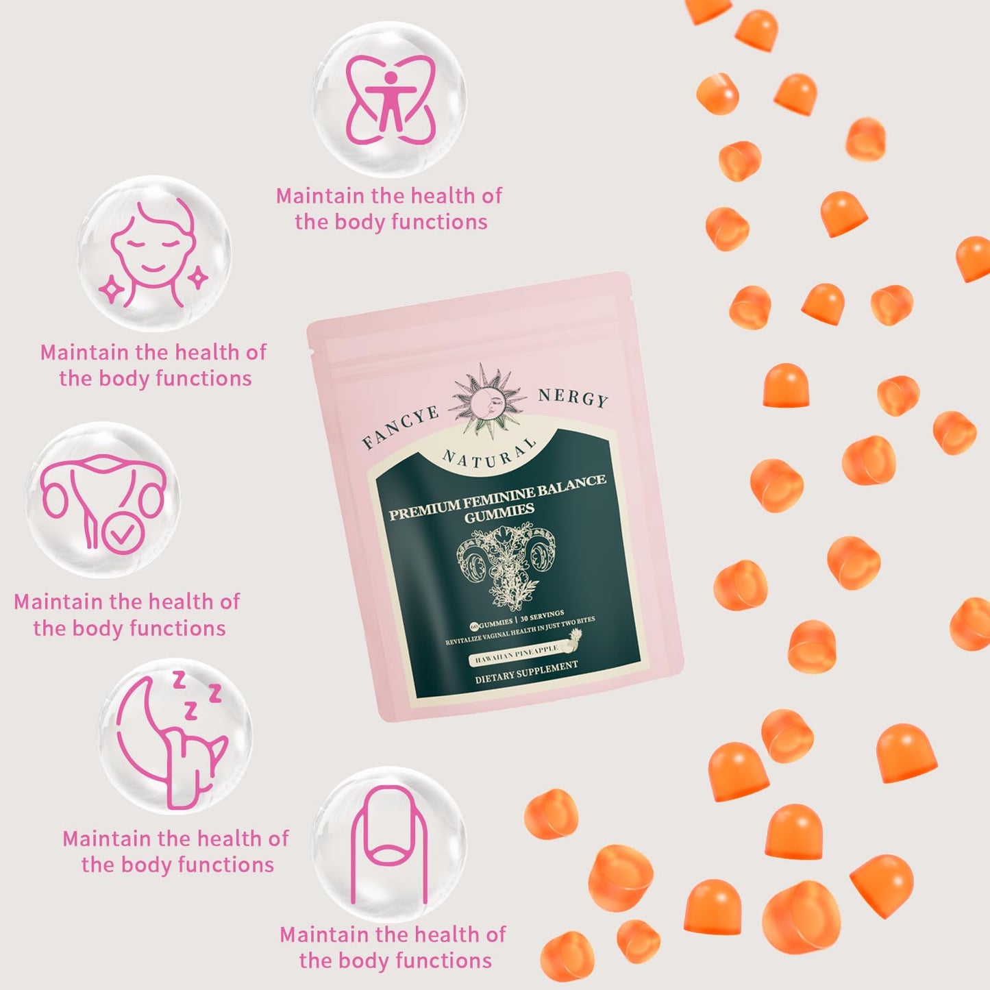 Vaginal Probiotics for Women – Premium Feminine Balance Gummies for Women, Hawaiian Pineapple Flavor, Support Healthy Odor and Vaginal Flora, pH Balance - Maple Wellness Supplements