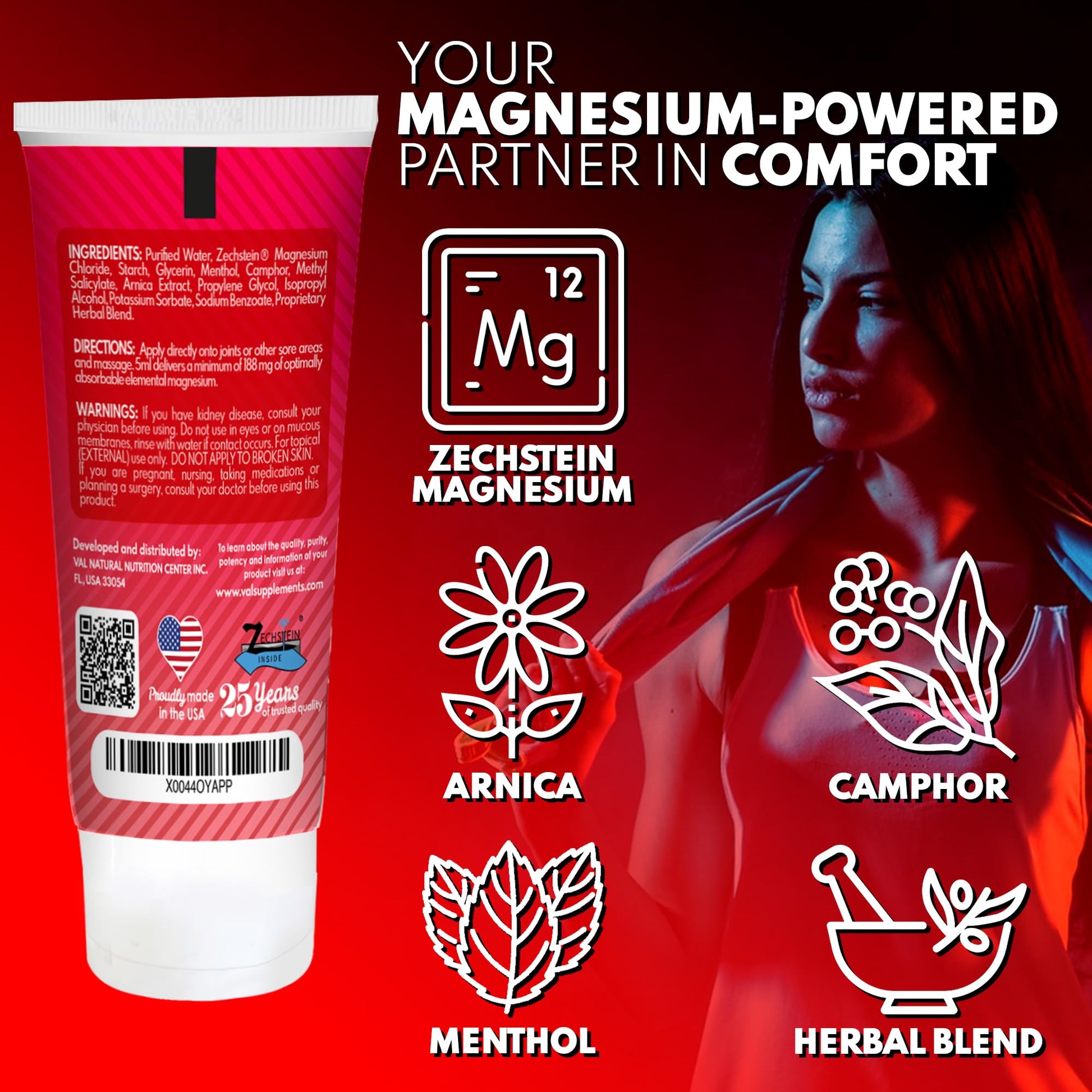 VAL Lombardi Relax Balance Magnesium Lotion | Arnica, Camphor & Menthol | Fast Relief for Joints, Muscles, Back, Shoulders, Feet | Non-Greasy | 5oz - Maple Wellness Supplements