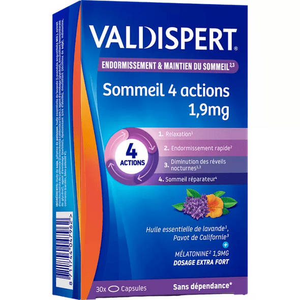 Valdispert Melatonin 1.9mg 4 Actions 30 Tablets - Maple Wellness Supplements