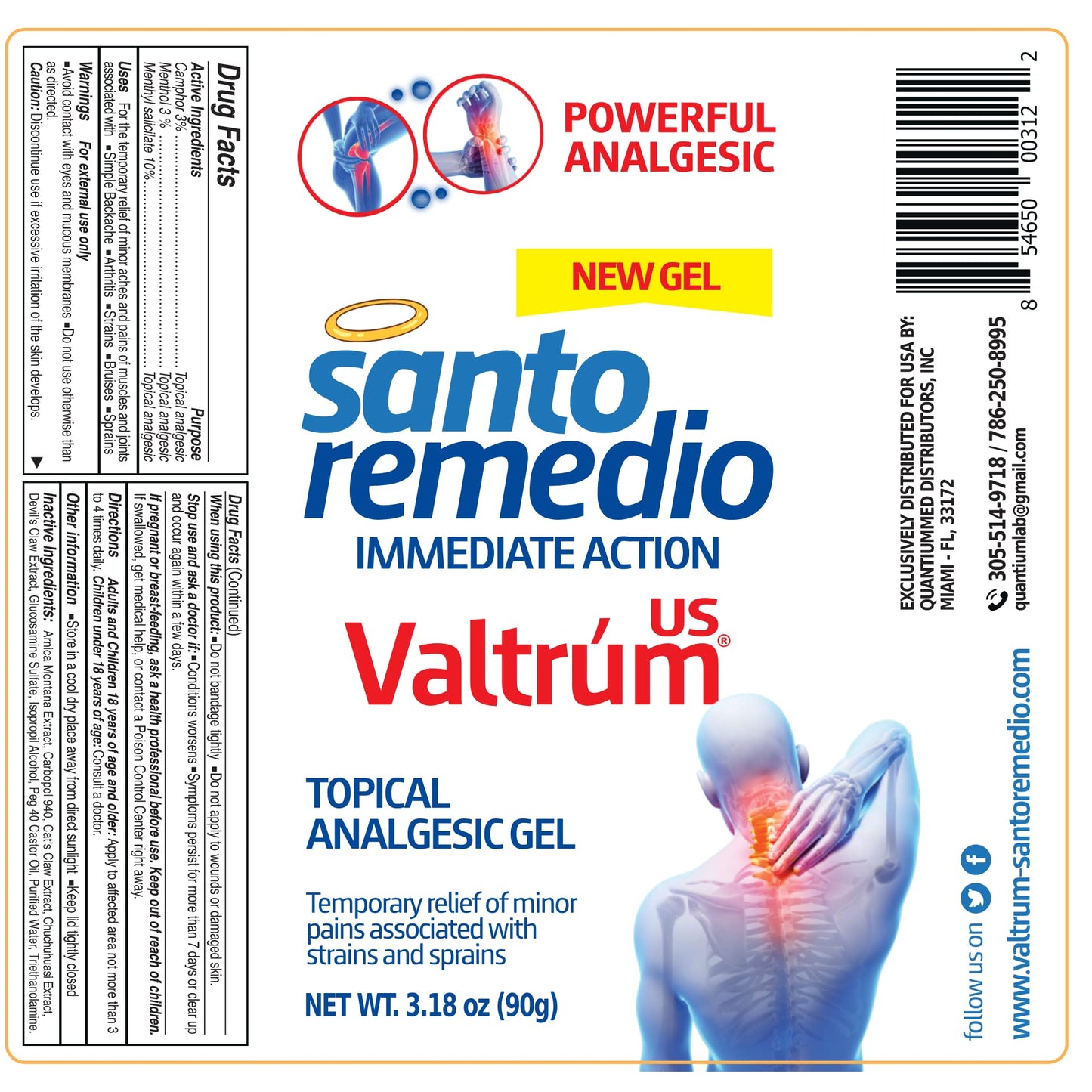 Valtrum Fast and Effective Relief. The only Natural Components Gel for External use with Powerful Action, Whose Effects are perceived Within 40 Seconds of Being Used. - Maple Wellness Supplements