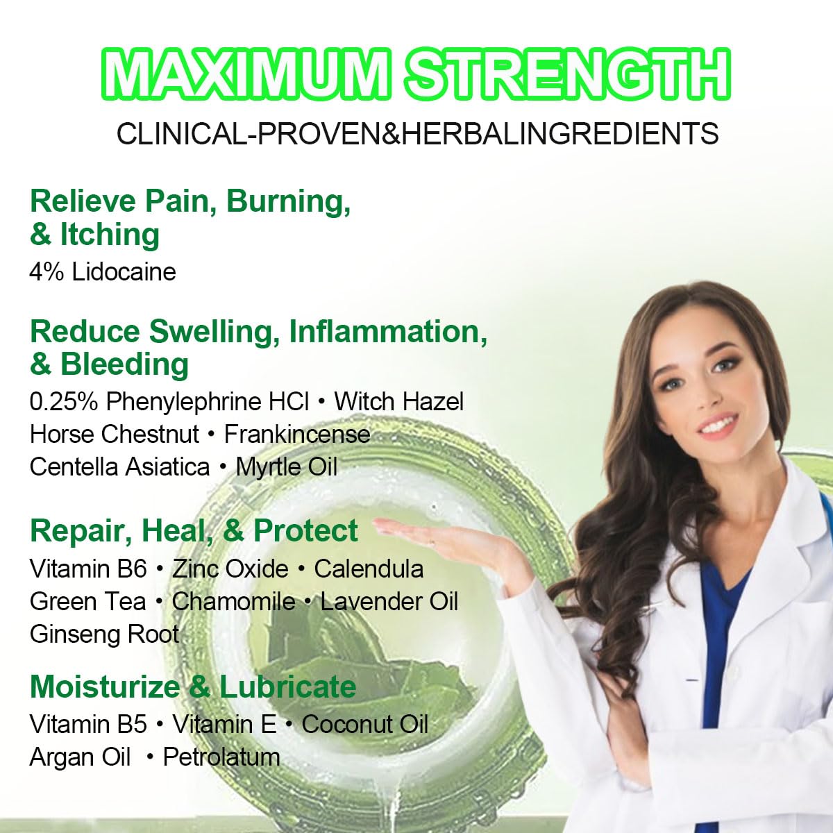 vamy Hemorrhoid Ointment (2 x 20g Tubes), 40g - Maximum Strength Formula for Hemorrhoidal Fast Relief, Soothes Itching, Burning & Discomfort - Maple Wellness Supplements
