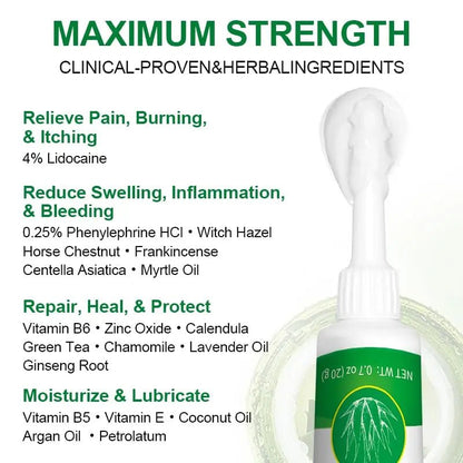 vamy Herbal Hemorrhoid Cream, Hemorrhoid Treatment and Hemorrhoids Cream with Lidocaine 4% and Phenylephrine HCI for Fast Relief of Pain, Swelling, Itching, Burning, Hemorrhoidal Treatment. 2 pc - Maple Wellness Supplements