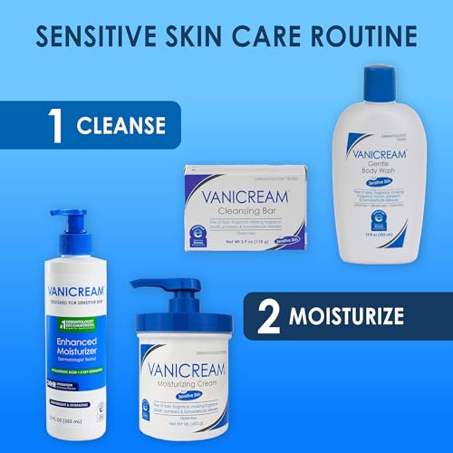 Vanicream Enhanced Moisturizer, 12 fl oz, Formulated without Common Irritants, Body Moisturizer, All-Day Hydration with Hyaluronic Acid - Maple Wellness Supplements