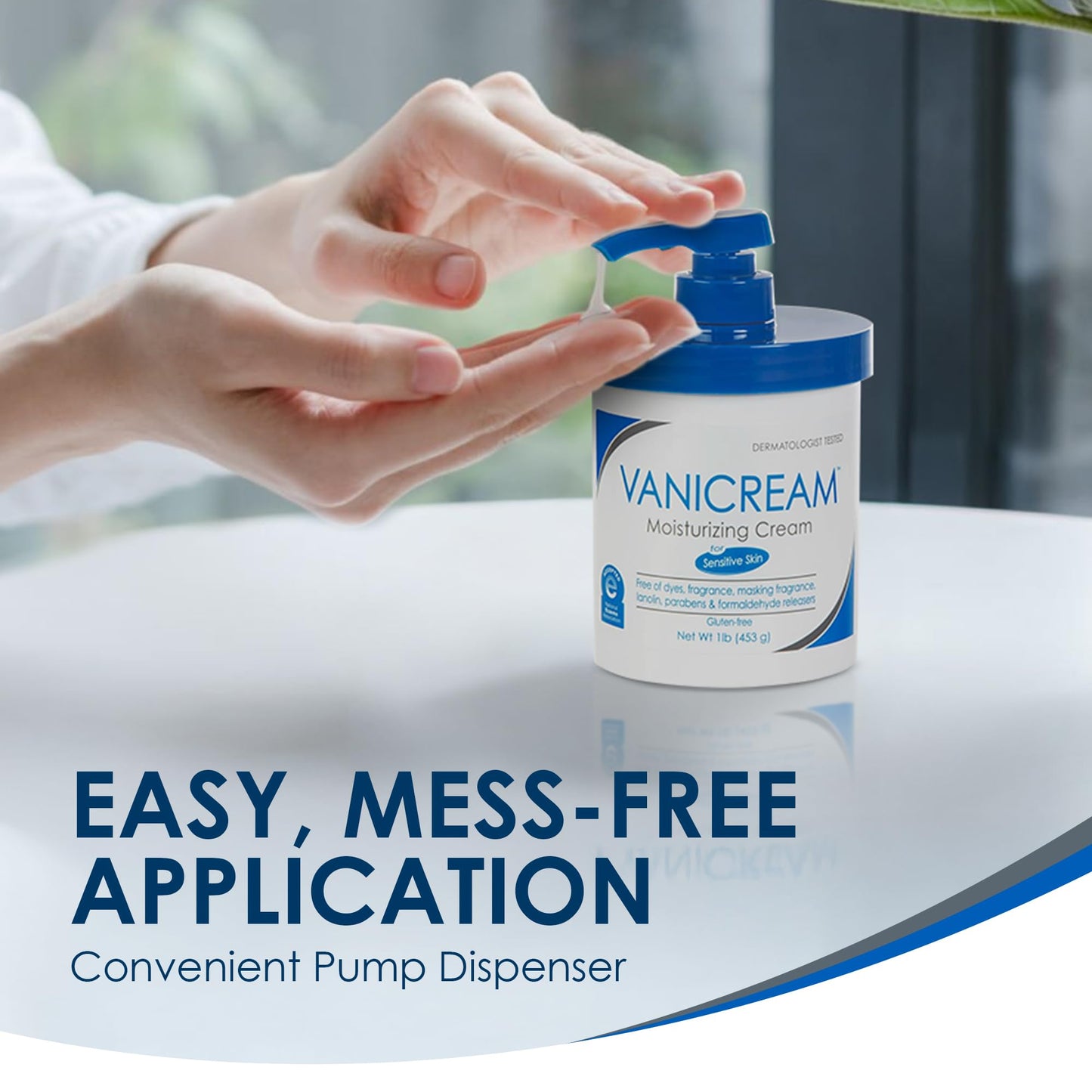 Vanicream Moisturizing Skin Cream with Pump Dispenser - 16 fl oz (1 lb) - Moisturizer Formulated - Maple Wellness Supplements