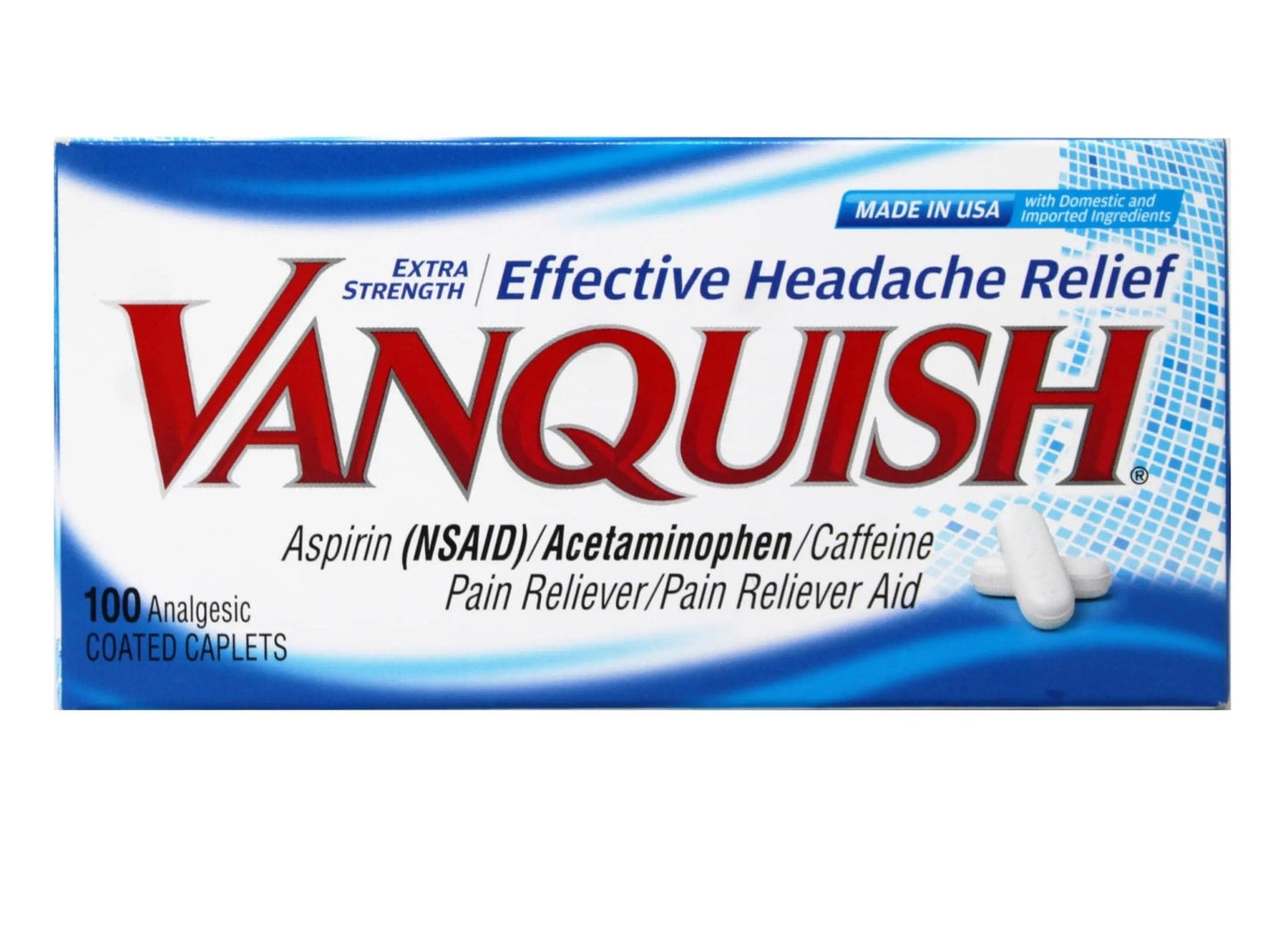 Vanquish Extra Strength Pain Reliever Caplets-100 ct. (Pack of 3) - Maple Wellness Supplements