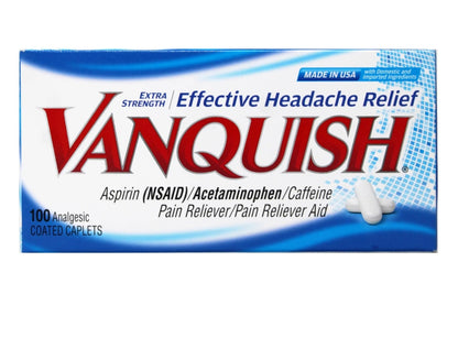 Vanquish Extra Strength Pain Reliever Caplets-100 ct. (Pack of 3) - Maple Wellness Supplements
