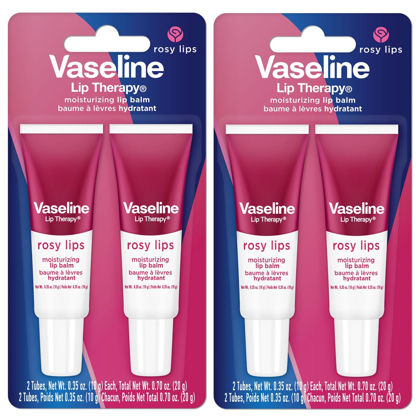 Vaseline Lip Therapy Rosy Lips Moisturizing Lip Balm - Twin Pack (2-Pack) - Maple Wellness Supplements