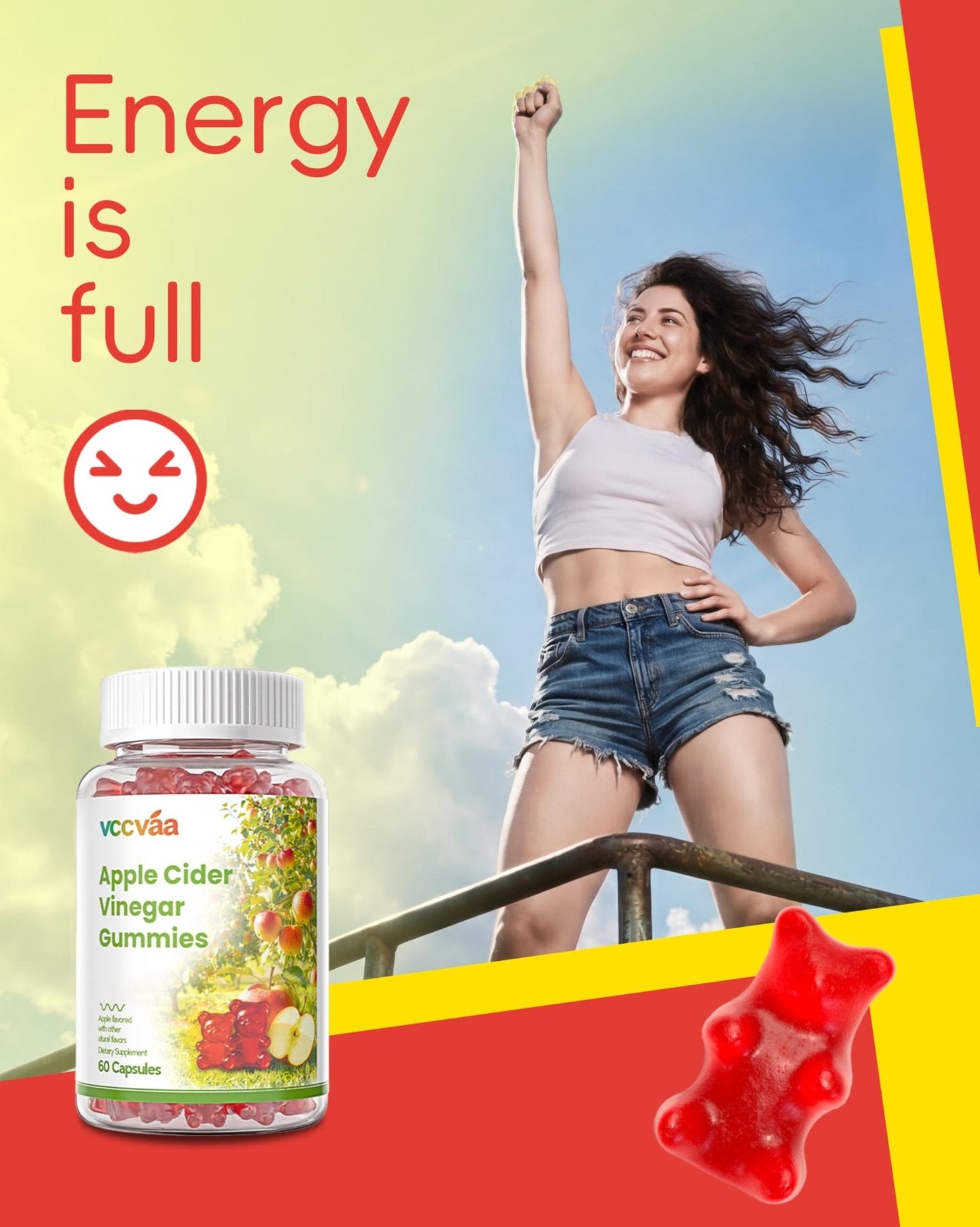 Vccvaa Fiber Gummies, Fiber Supplement with 5 Billion CFU Probiotics for Women, Prebiotic Gummies with Inulin, Soluble Fiber, ACV & Vitamin - Maple Wellness Supplements