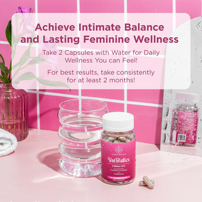 VeeBalance Bundle – Boric Acid Suppositories, Feminine Wash & Cranberry Probiotics for Women – pH Balance & Freshness Support - Maple Wellness Supplements