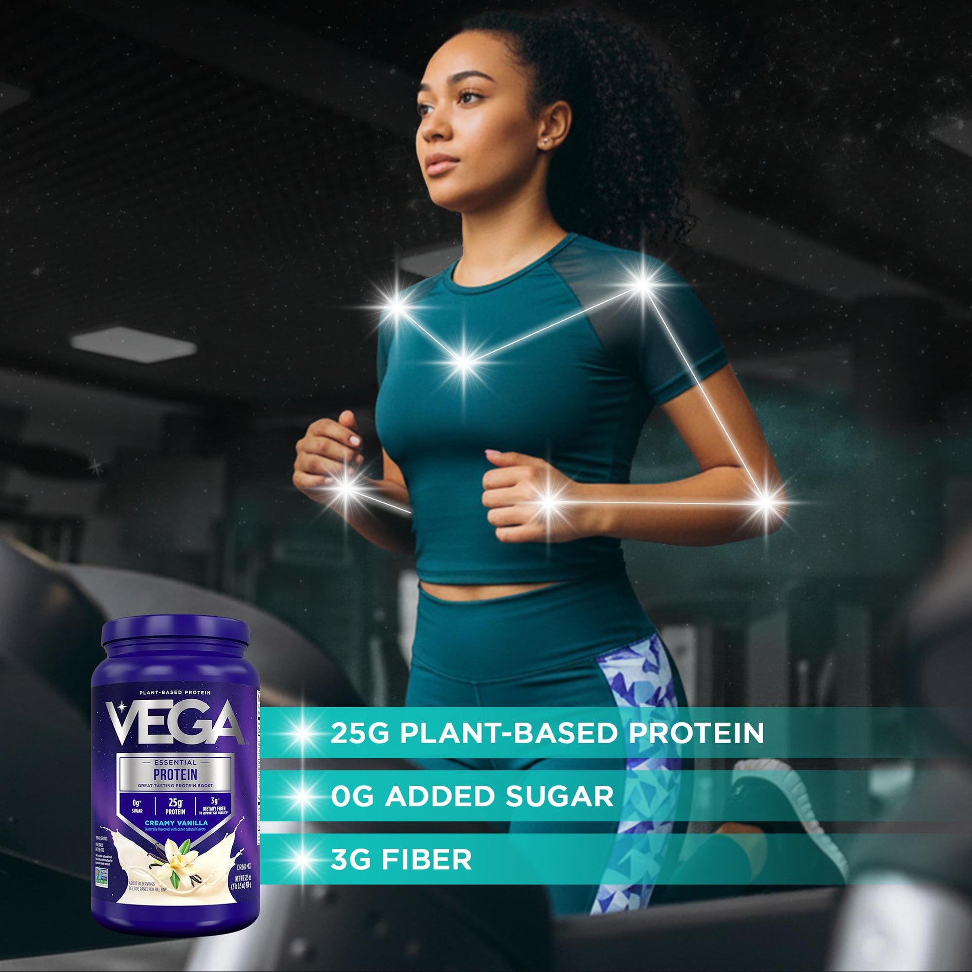 Vega Essential Protein – 25g Plant Based Protein Powder, Creamy Vanilla, Vegan for a Dairy-Free Vanilla Shake – Large Tub, 32.5oz (20 Servings) - Maple Wellness Supplements