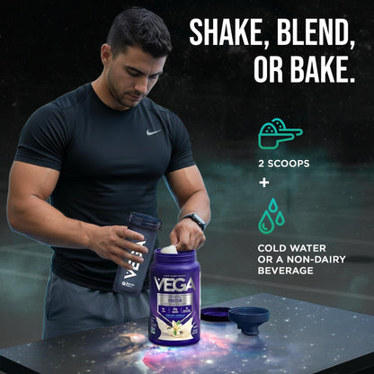 Vega Essential Protein – 25g Plant Based Protein Powder, Creamy Vanilla, Vegan for a Dairy-Free Vanilla Shake – Large Tub, 32.5oz (20 Servings) - Maple Wellness Supplements