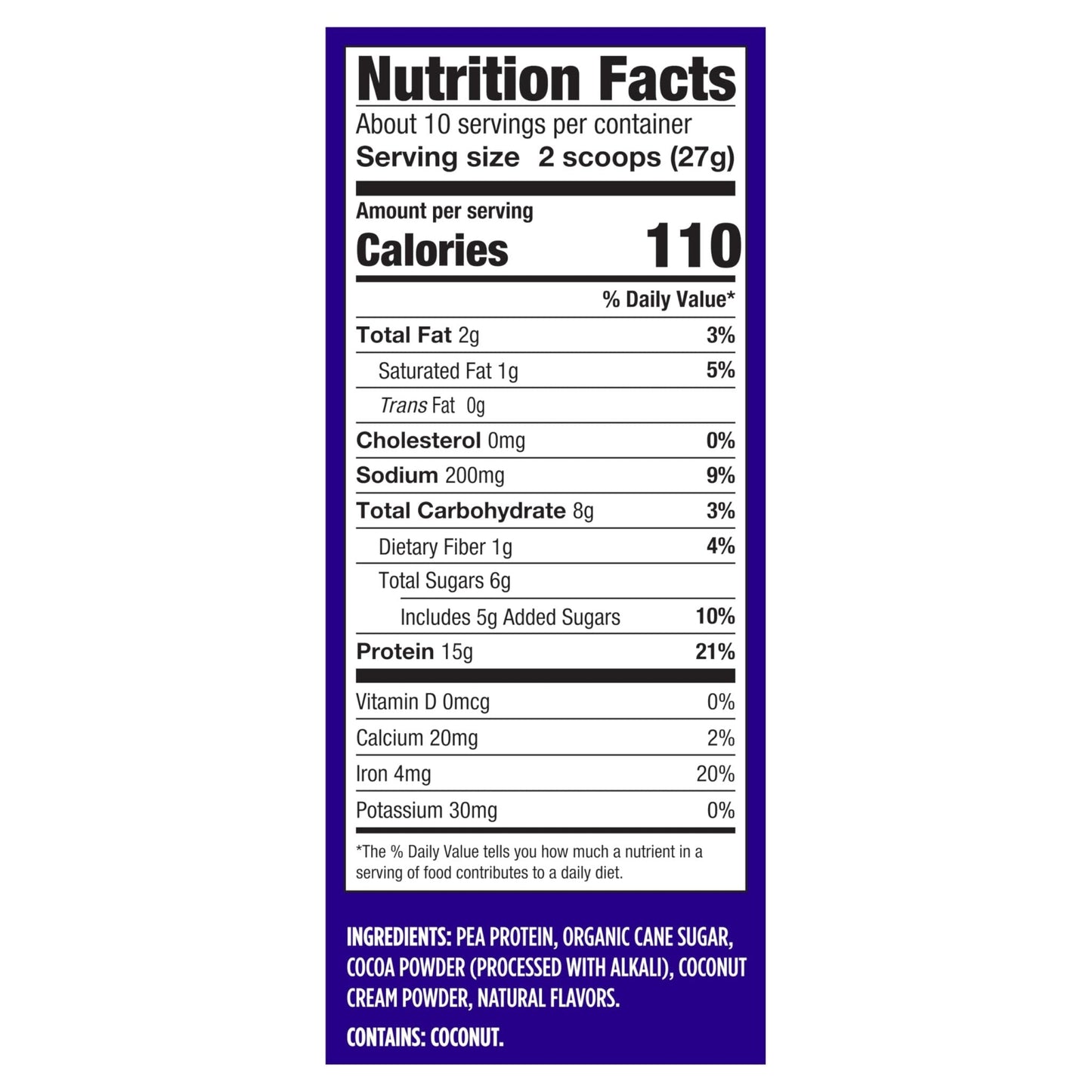 Vega Protein Made Simple - 15g Plant-Based Pea Protein, Chocolate, 10 Servings, Stevia Free, No Artificial Sweeteners or Gums, Non-GMO, Gluten Free, Dairy Free, 9.6oz (Packaging May Vary) - Maple Wellness Supplements