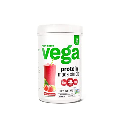 Vega Protein Made Simple Protein Powder, Strawberry Banana - Stevia Free, Vegan - Maple Wellness Supplements