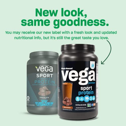 Vega Sport Premium Vegan Protein Powder, Chocolate - 30g Plant Based Protein, 5g BCAA - Maple Wellness Supplements