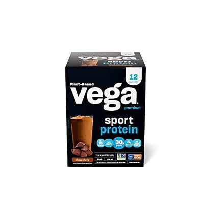Vega Sport Premium Vegan Protein Powder, Chocolate - 30g Plant Based Protein, 5g BCAA - Maple Wellness Supplements