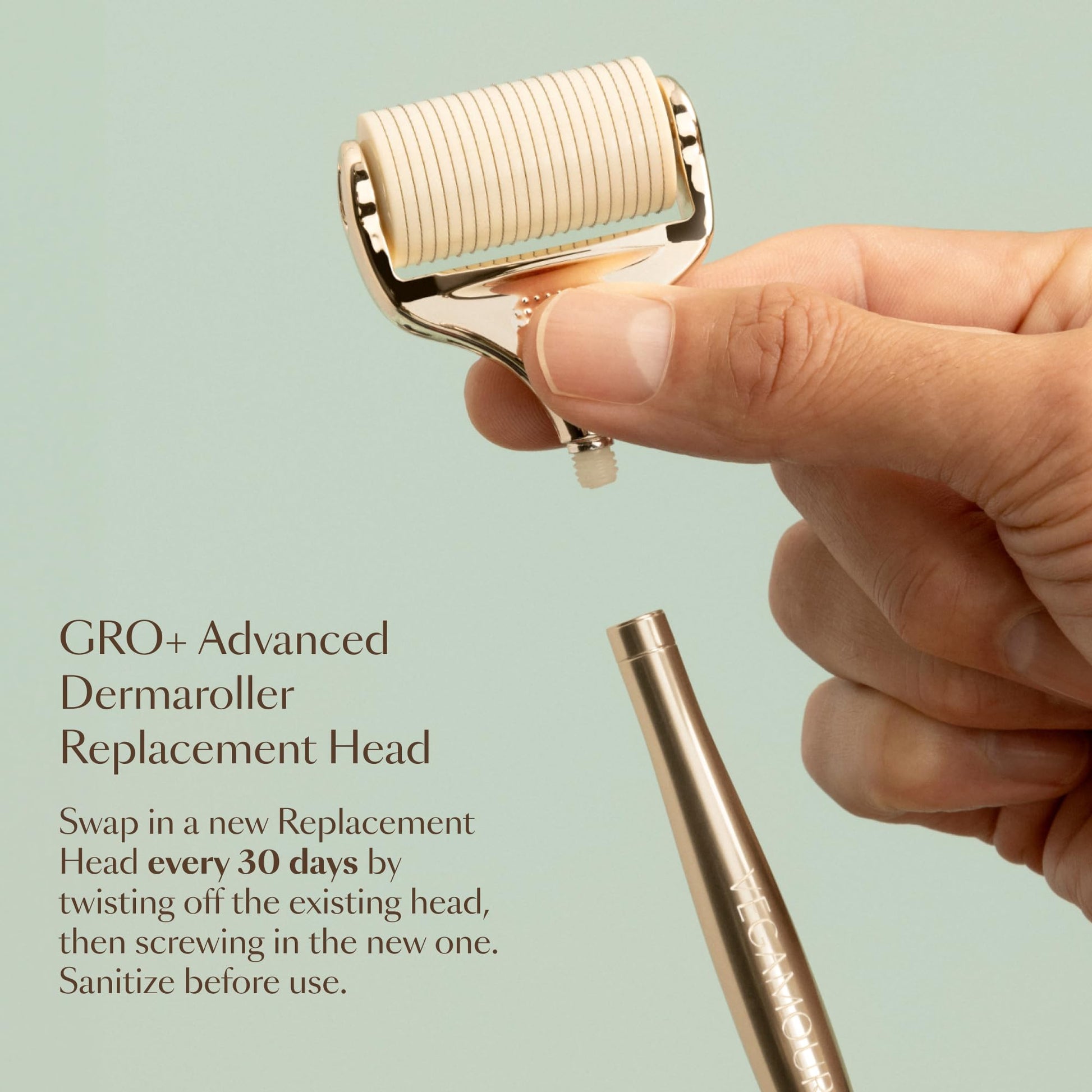 VEGAMOUR GRO+ Advanced Dermaroller | 1,200 Microneedle 0.25mm Scalp Tool | Gently Exfoliates the Scalp | Wide Head for Maximum Coverage - Maple Wellness Supplements