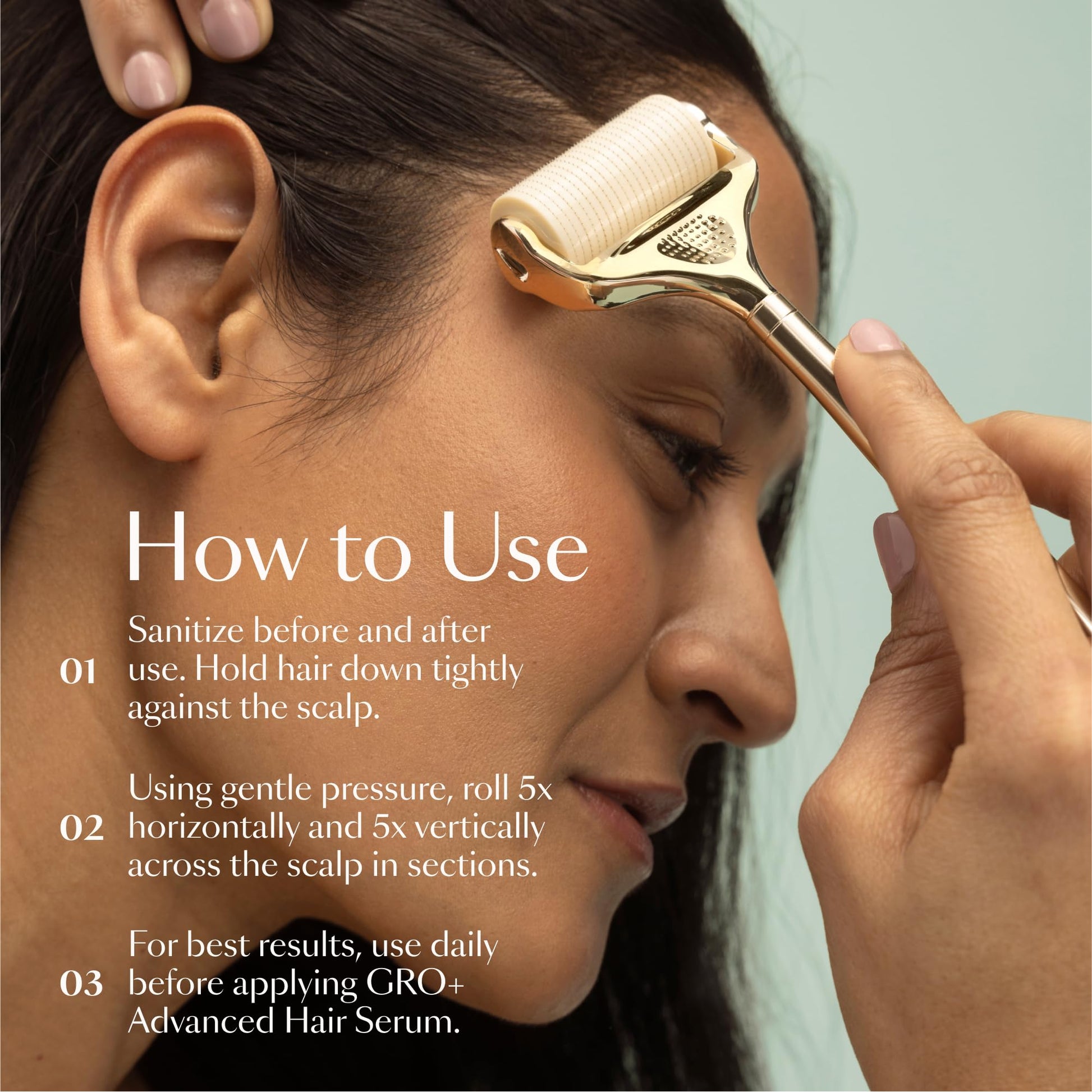 VEGAMOUR GRO+ Advanced Dermaroller | 1,200 Microneedle 0.25mm Scalp Tool | Gently Exfoliates the Scalp | Wide Head for Maximum Coverage - Maple Wellness Supplements
