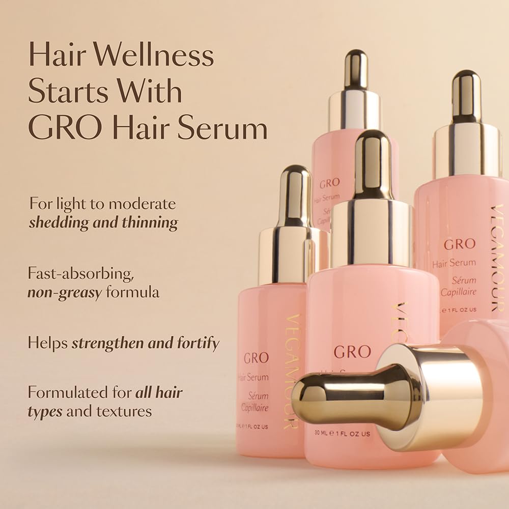 Vegamour GRO and Shine Kit Includes GRO Hair Serum & HYDR-8 Weightless Repair Oil for Fine or Thinning Hair - Maple Wellness Supplements