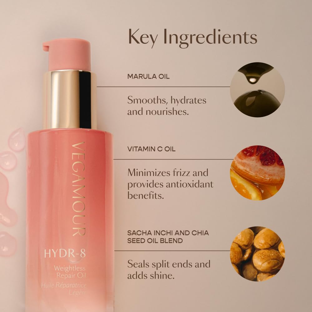 Vegamour GRO and Shine Kit Includes GRO Hair Serum & HYDR-8 Weightless Repair Oil for Fine or Thinning Hair - Maple Wellness Supplements