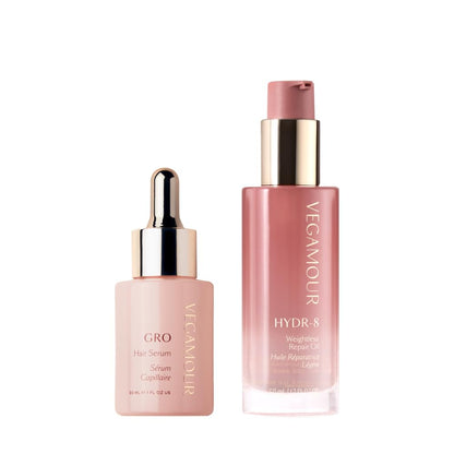 Vegamour GRO and Shine Kit Includes GRO Hair Serum & HYDR-8 Weightless Repair Oil for Fine or Thinning Hair - Maple Wellness Supplements