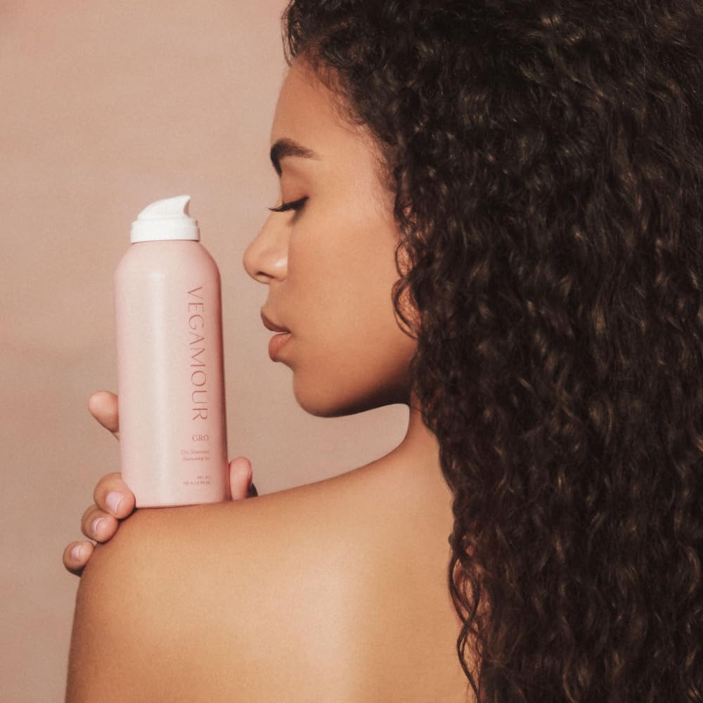VEGAMOUR GRO Dry Shampoo Full Size, Volumizing Dry Shampoo Spray Formulated Without Benzene, Supports Thicker Fuller Looking Hair, Natural Citrus Scent, 3.95 oz - Maple Wellness Supplements