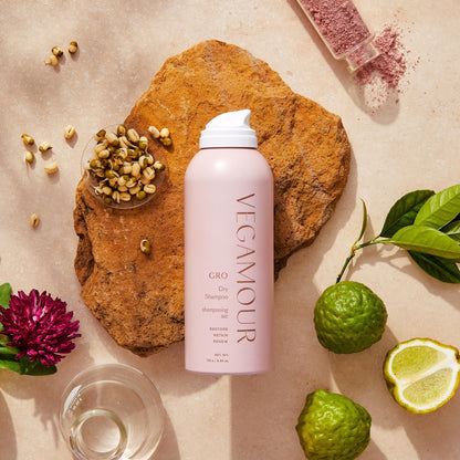 VEGAMOUR GRO Dry Shampoo Full Size, Volumizing Dry Shampoo Spray Formulated Without Benzene, Supports Thicker Fuller Looking Hair, Natural Citrus Scent, 3.95 oz - Maple Wellness Supplements