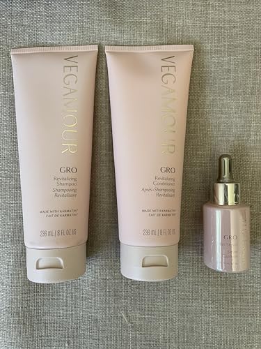 Vegamour GRO Essentials Kit Includes GRO Revitalizing Shampoo & Conditioner and GRO Hair Serum for Thinning Hair - Maple Wellness Supplements