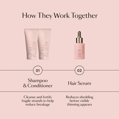 VEGAMOUR GRO Healthy Hair Starter Kit | Full Size GRO Serum for Thinning & Shedding plus Travel Size Shampoo and Conditioner with Vegan Keratin to Support Thicker, Fuller Looking Locks | $92 Value - Maple Wellness Supplements