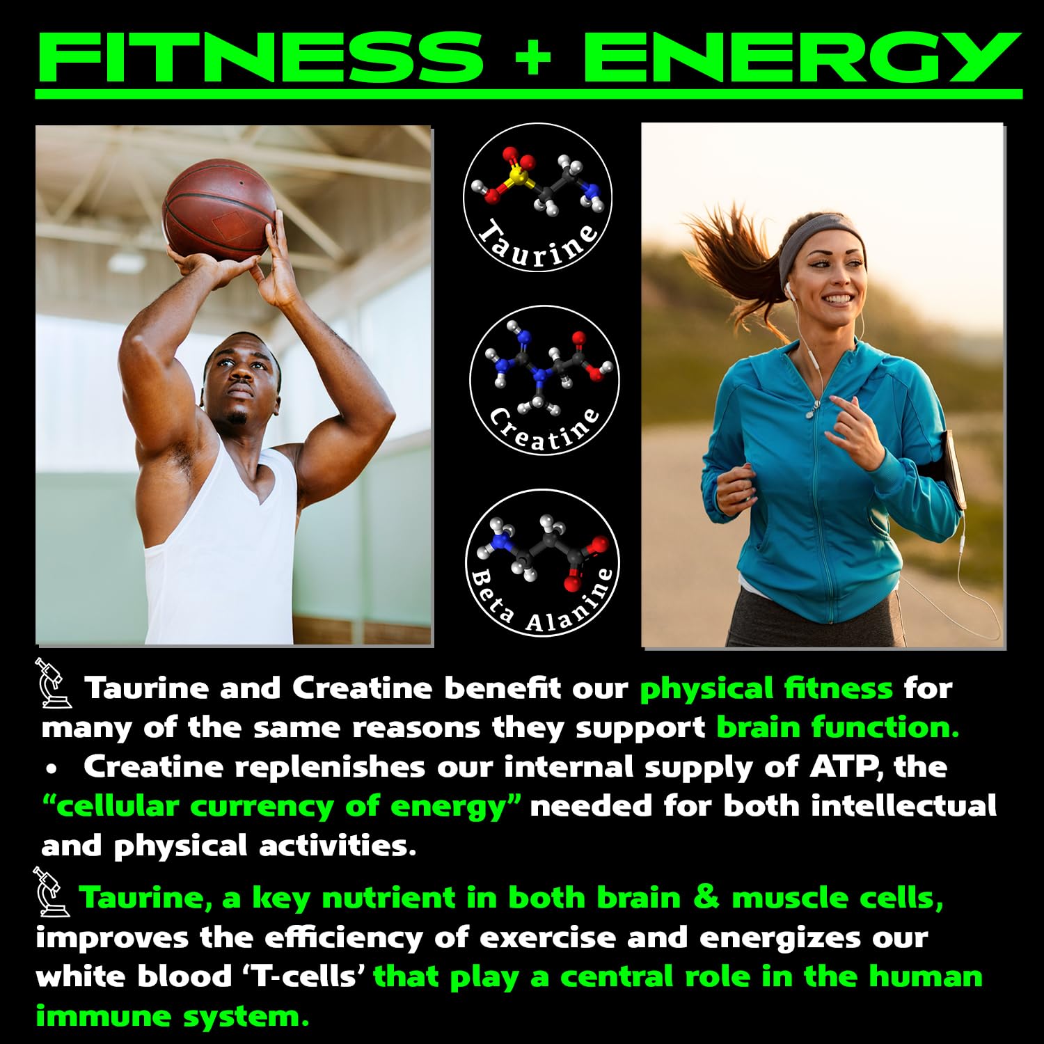 Vegan Brain & Body Boost: The Cherry On Top of A Plant-Based Lifestyle | Working Intelligence | Anti-Aging | Physical Fitness | Vegan Amino Acids - Creatine, Taurine & Beta Alanine | 40 Servings/300g - Maple Wellness Supplements