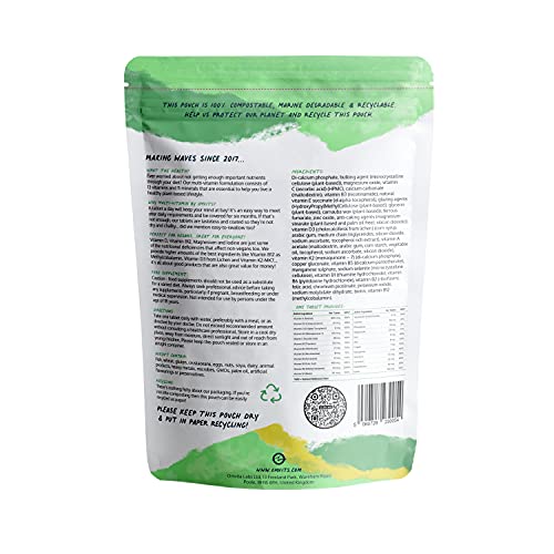 Vegan Multivitamins & Minerals - With High Strength Vitamin B12, D3, K2 & Iron - Maple Wellness Supplements