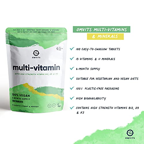 Vegan Multivitamins & Minerals - With High Strength Vitamin B12, D3, K2 & Iron - Maple Wellness Supplements