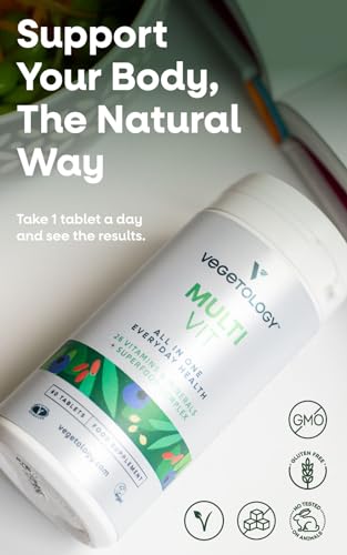 Vegetology MultiVit Vegan Multivitamins w/26 Vitamin & Mineral Supplements - Maple Wellness Supplements