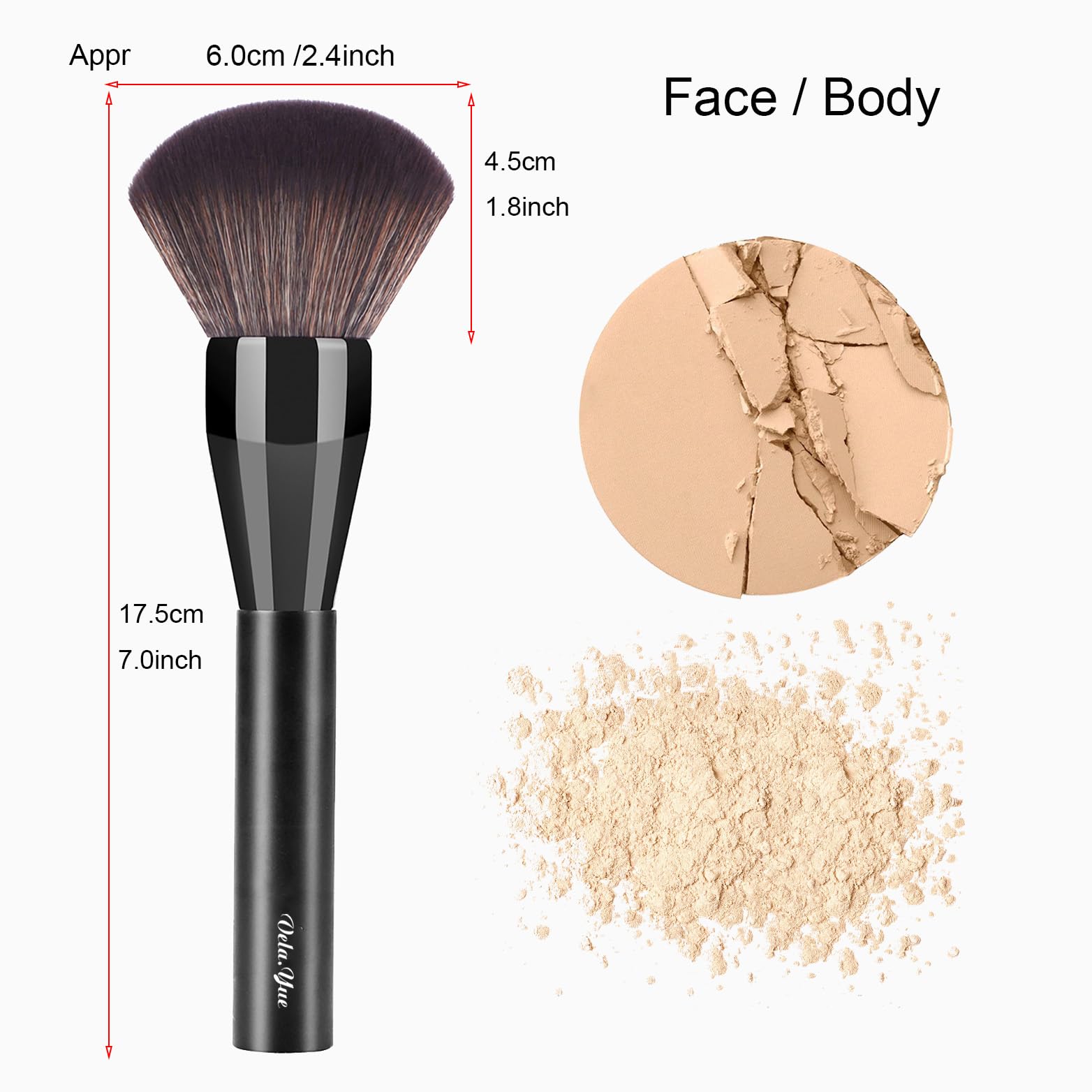 Vela.Yue Large Powder Brush Soft Face Loose Mineral Foundation Blusher Bronzer Makeup Brush - Maple Wellness Supplements