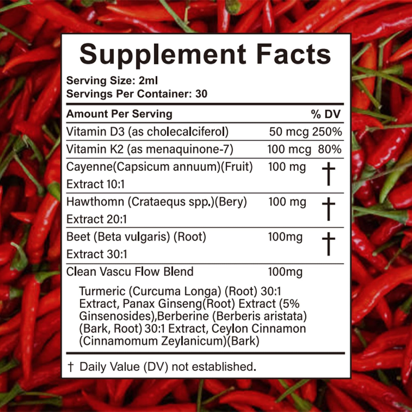 Velestoff Cayenne Pepper Drops, Cayenne Circulation Blend with Hawthorn Beet Root Turmeric Vitamin K2 D3 - Vegan, Non-GMO - 2FL.OZ (1 PCS) - Maple Wellness Supplements
