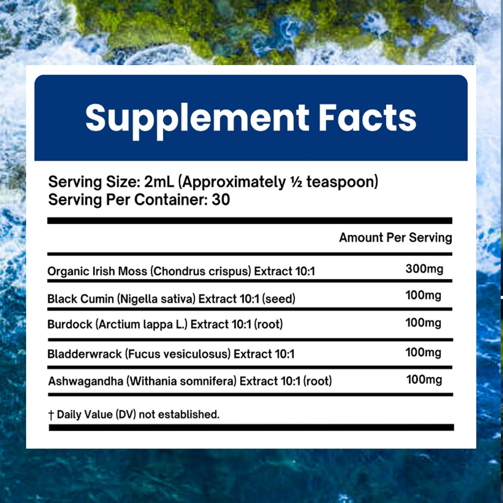Velestoff Irish Seamoss Thyroid Hormone Regulator, Velestoff Thyroid Support Drops | Sea Moss, Black Seed Oil, Ashwagandha, Burdock Root, Bladderwrack, Hormone Balance & Support - 2 FL.OZ (1 Pcs) - Maple Wellness Supplements
