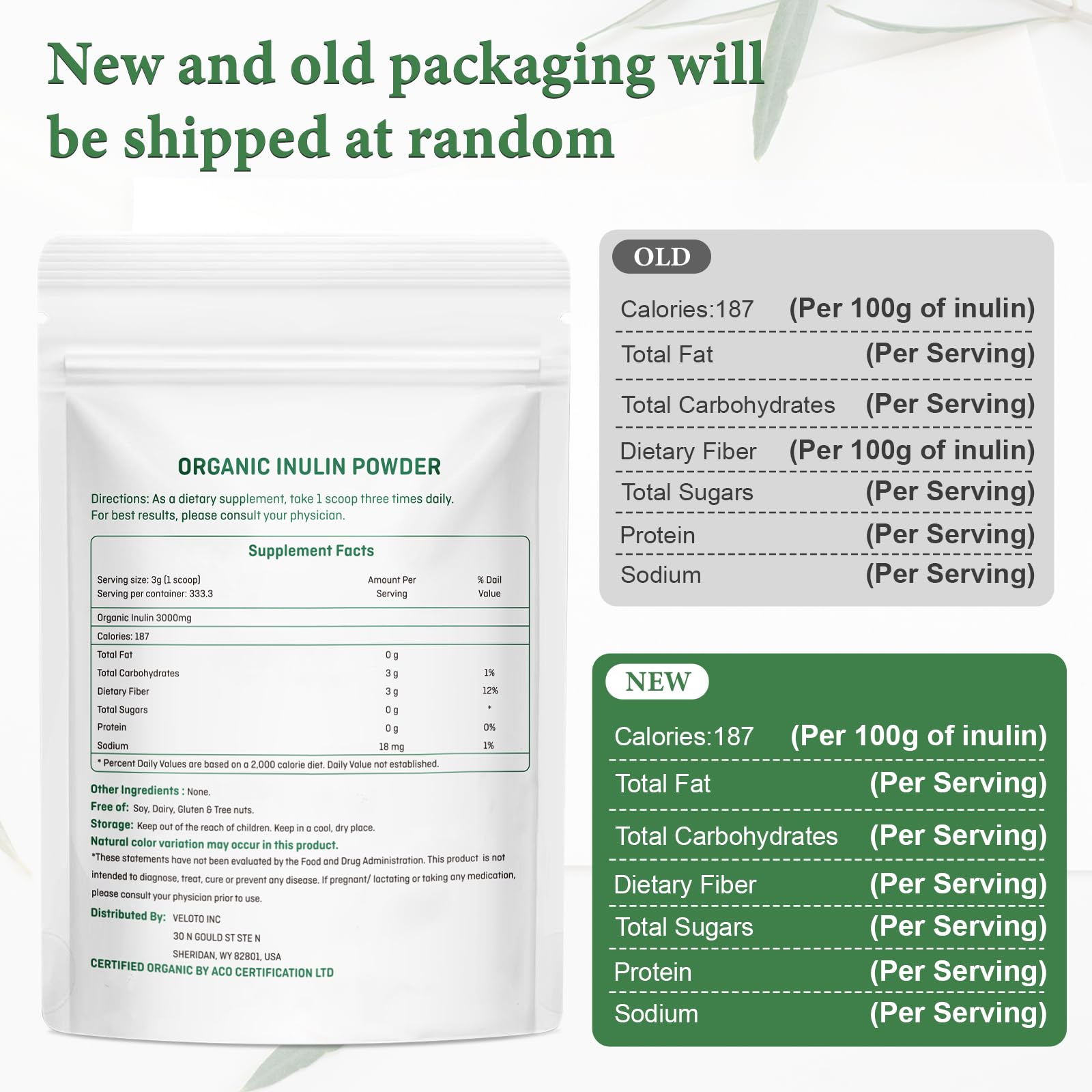 VELOTO Organic Inulin Powder – Prebiotic Fiber Supplement for Smoothies & Drinks, 2.2 lb, Flavorless, Water Soluble, Vegan & Non-GMO - Maple Wellness Supplements