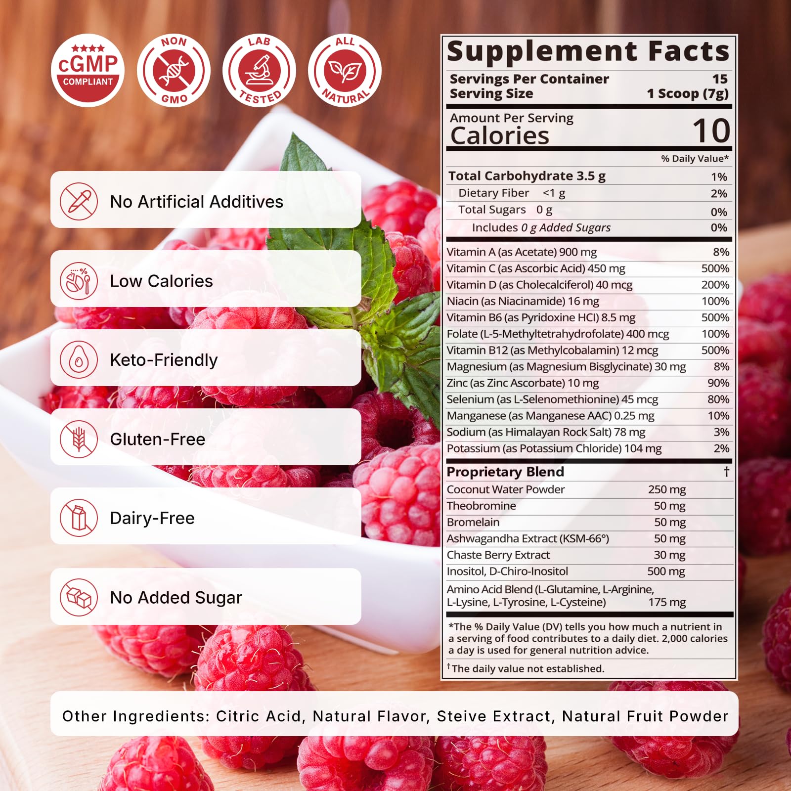 Veltracha Hormone Balance for Women, Myo & D-Chiro Inositol Powder with Folate & Amino Acid & Ashwagandha - Ovarian Support, Mood Regulation & PMS Relief, Raspberry Lemon, 15 Servings - Maple Wellness Supplements