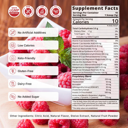 Veltracha Hormone Balance for Women, Myo & D-Chiro Inositol Powder with Folate & Amino Acid & Ashwagandha - Ovarian Support, Mood Regulation & PMS Relief, Raspberry Lemon, 15 Servings - Maple Wellness Supplements