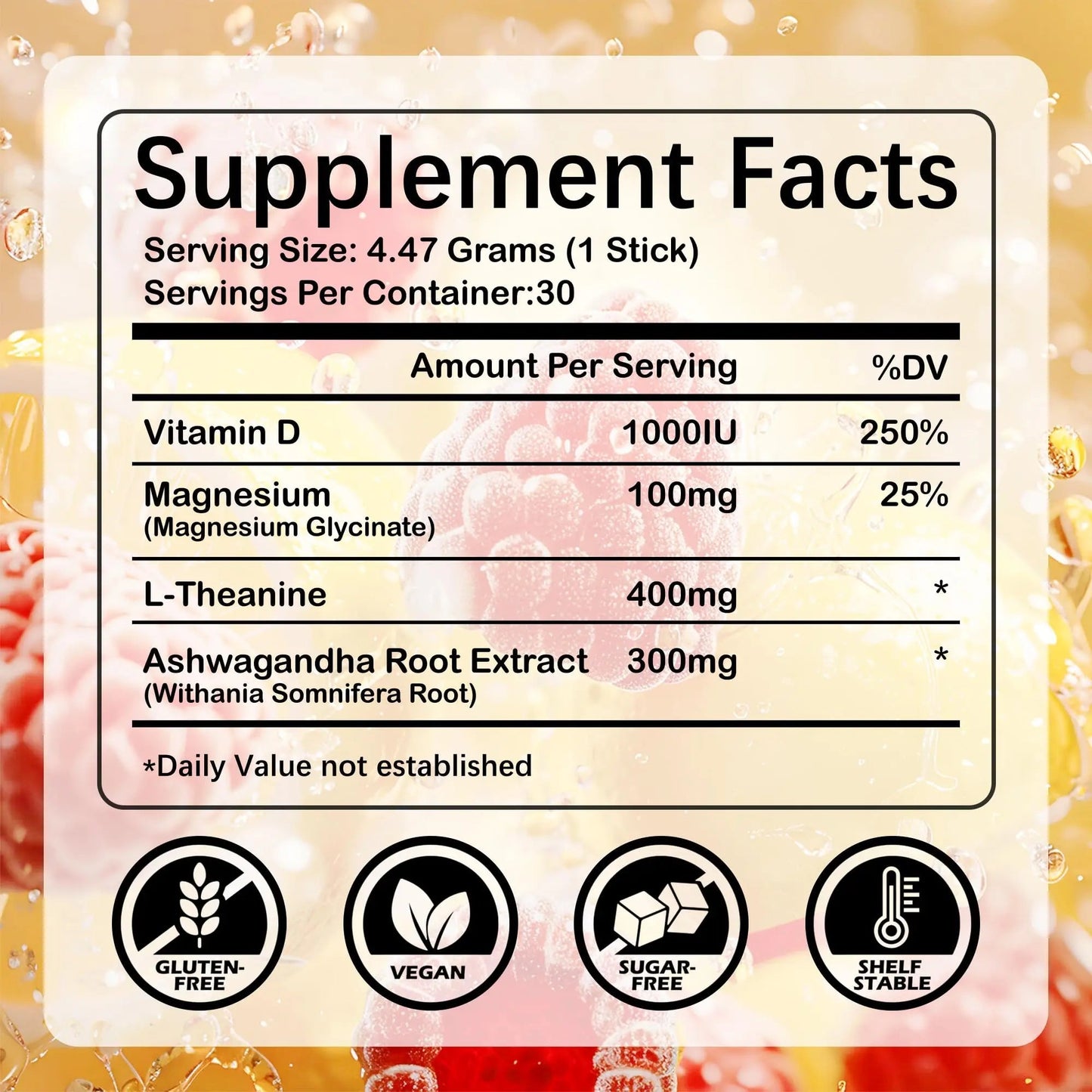 VENQUORIN Super Cortisol Calm Supplement Drink Powder for Women & Men with Magnesium Glycinate, Ashwagandha, L-Theanine & Vitamin D3 | Relaxation & Mood Support | Sugar Free, Vegan, 30 Servings - Maple Wellness Supplements