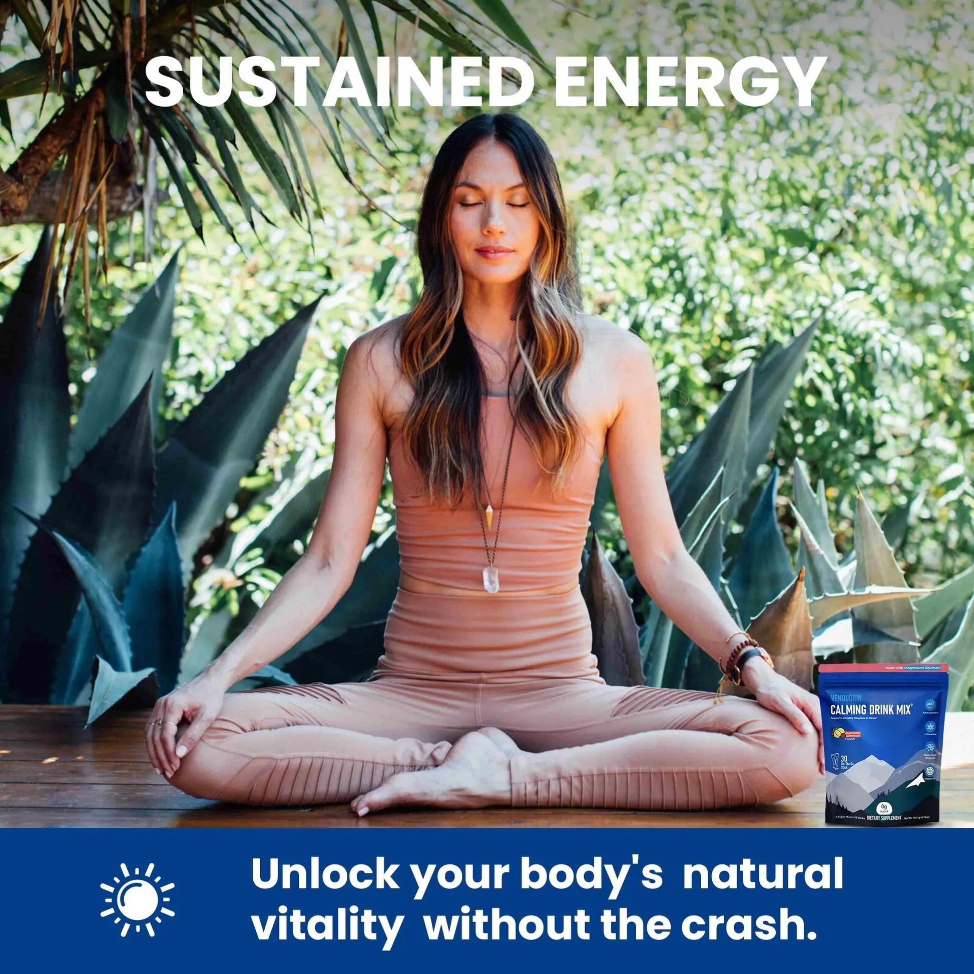 VENQUORIN Super Cortisol Calm Supplement Drink Powder for Women & Men with Magnesium Glycinate, Ashwagandha, L-Theanine & Vitamin D3 | Relaxation & Mood Support | Sugar Free, Vegan, 30 Servings - Maple Wellness Supplements