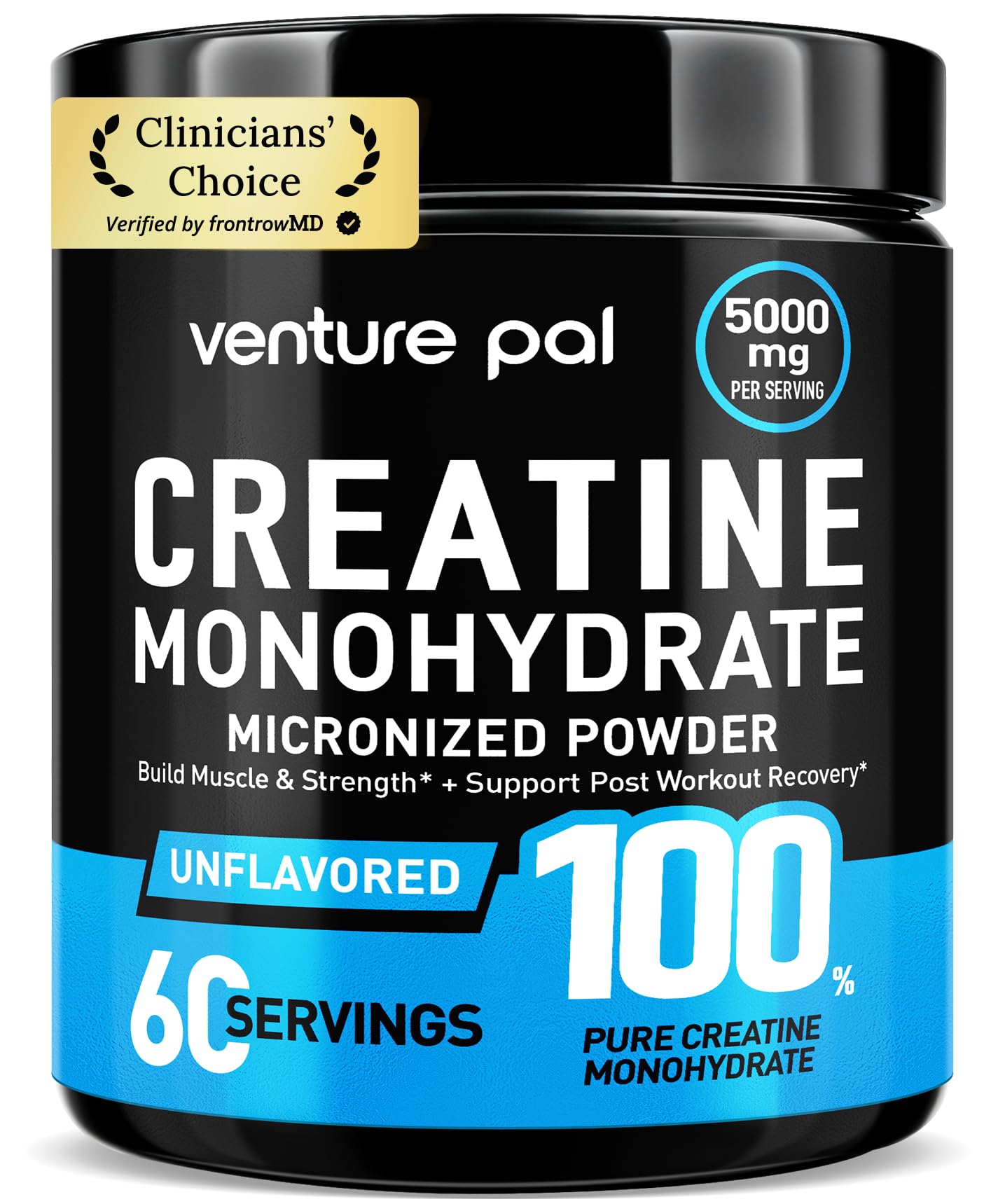 Venture Pal 100% Pure Micronized Creatine Monohydrate Powder, Unflavored Creatine for Women & Men, Vegan, Keto, Gluten Free, 5 g (5000mg) per Serving - Maple Wellness Supplements