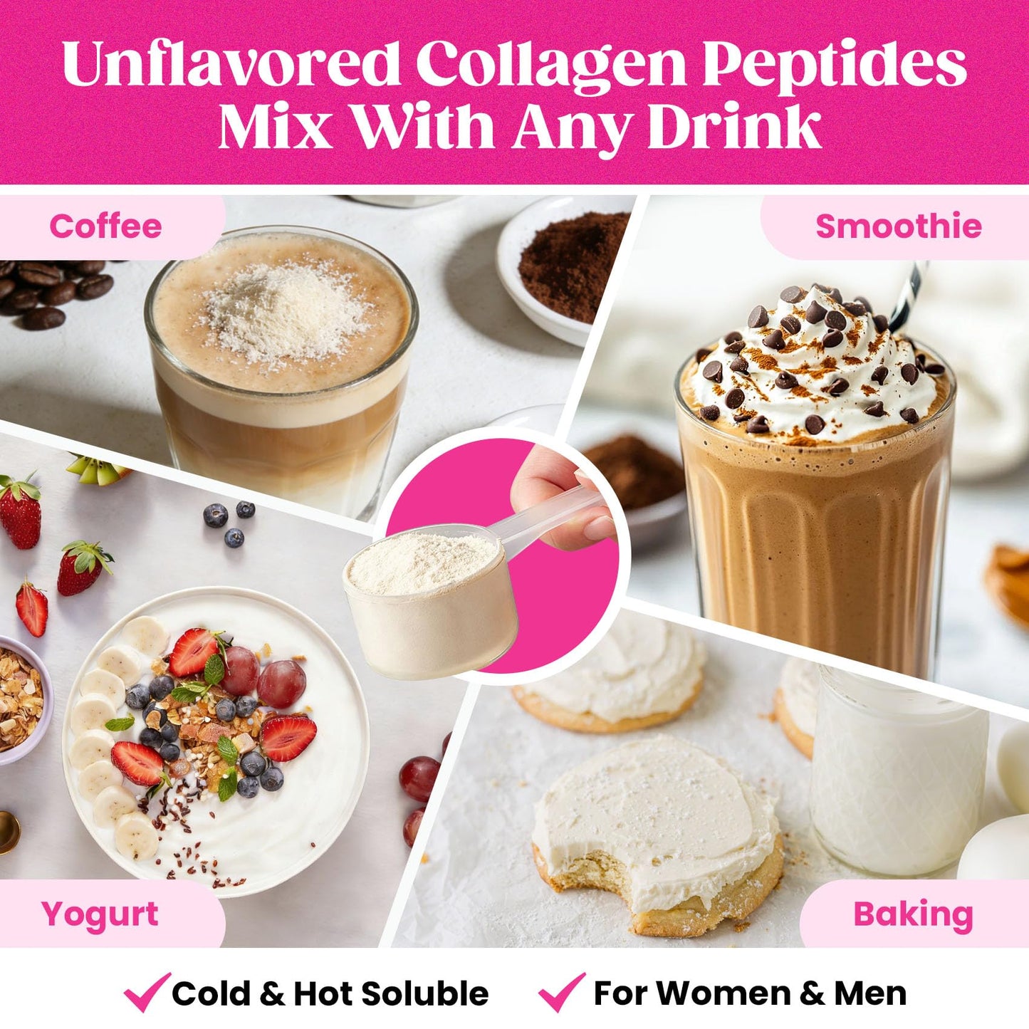 Venture Pal Multi Collagen Powder Type I, II, III, V, X – Hydrolyzed Collagen Peptides MSM, GC, Hyaluronic Acid Vitamin C | Collagen Supplement for Women - Maple Wellness Supplements