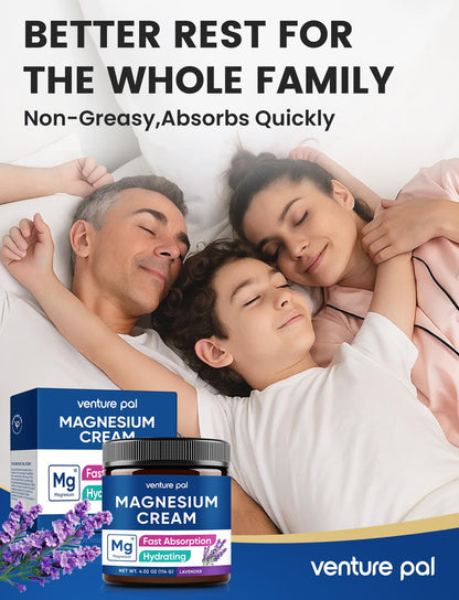 Venture Pal Topical Magnesium Cream, Fast-Absorbing Magnesium Moisturizing Lotion with Coconut Oil - Maple Wellness Supplements
