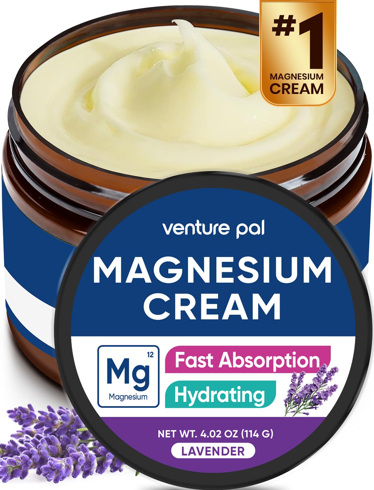 Venture Pal Topical Magnesium Cream, Fast-Absorbing Magnesium Moisturizing Lotion with Coconut Oil - Maple Wellness Supplements