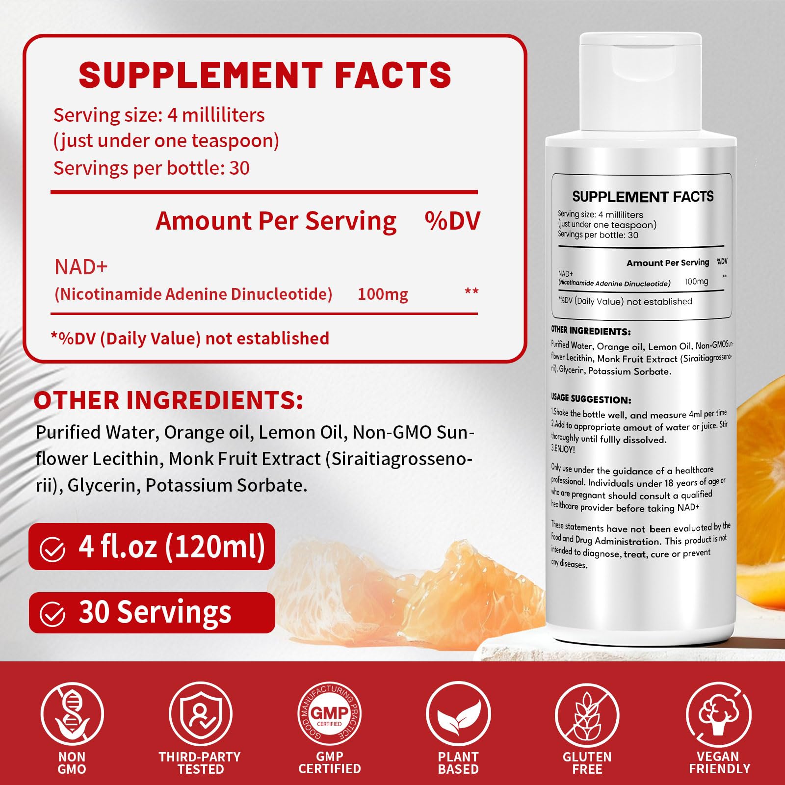Vervidora Liposomal NAD+ Supplement, NAD+ Liquid Supplement with High Absorption for Anti-Aging, Cellular Health, Enhance Focus, Energy&Metabolism Support, Liposomal NAD+ Supplements for Women& Men - Maple Wellness Supplements