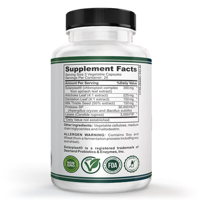 VESALIX Liver Support Supplement for Adults 40+ – Milk Thistle, Artichoke & Dandelion with Digestive Enzymes – Supports Digestion & Cellular Health – 60 Vegetarian Capsules - Maple Wellness Supplements