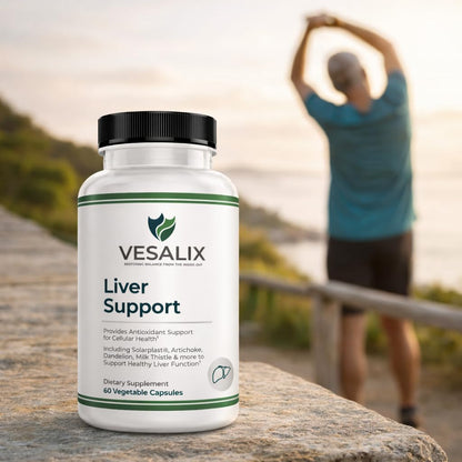 VESALIX Liver Support Supplement for Adults 40+ – Milk Thistle, Artichoke & Dandelion with Digestive Enzymes – Supports Digestion & Cellular Health – 60 Vegetarian Capsules - Maple Wellness Supplements
