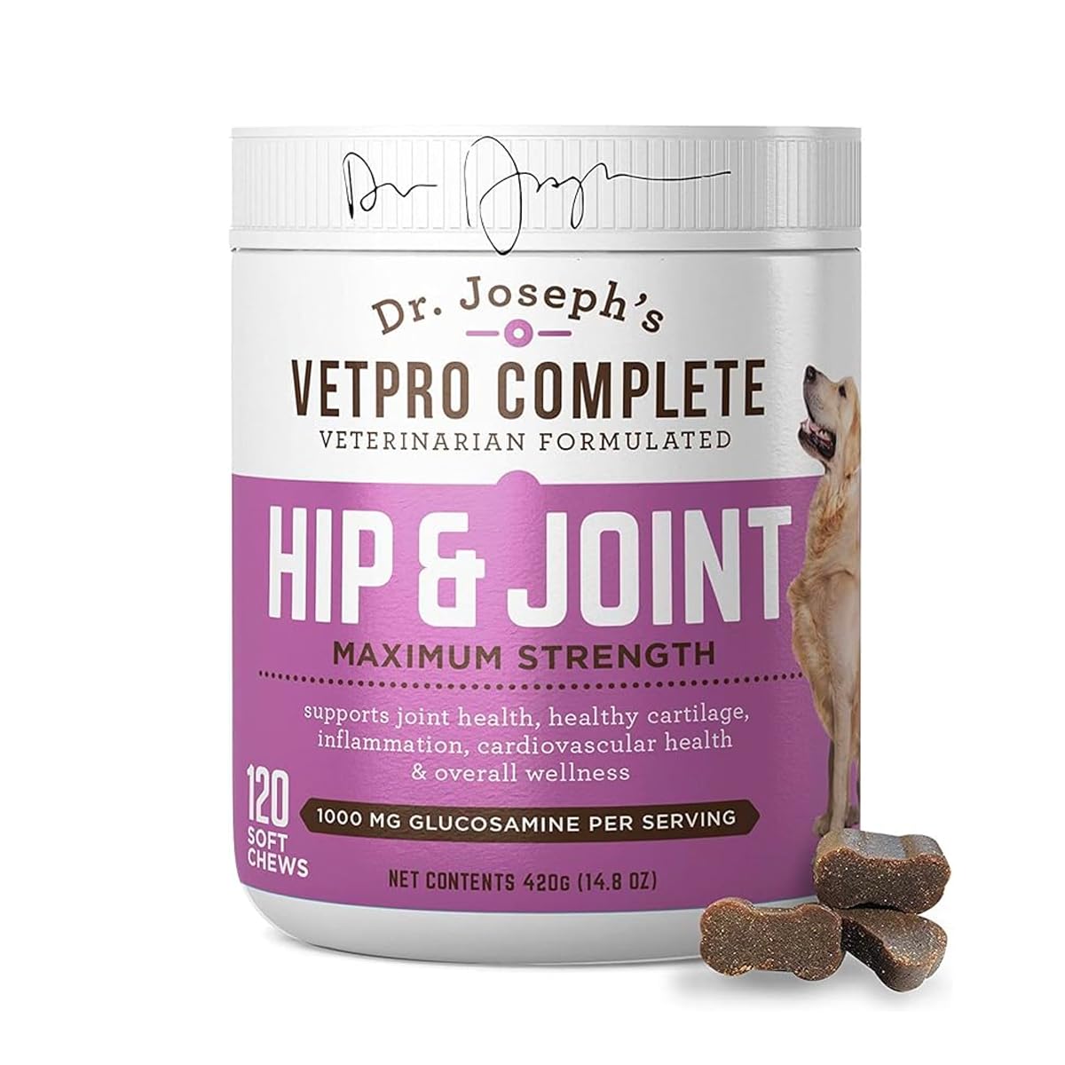 VetPro Dog Hip and Joint Supplement - Pain and Inflammation Relief Chews - Maple Wellness Supplements